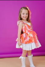 Load image into Gallery viewer, BABINE GIRLS Coral &amp; Orange Abstract Tulle Dress