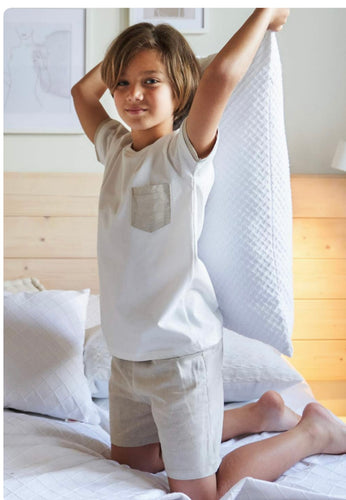 Rapife Boys Beige & White Short Set