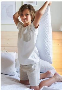 Rapife Boys Beige & White Short Set