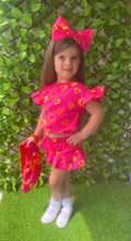 Load image into Gallery viewer, A Dee Melissa Heart Print Poly Short Set - Hot Pink