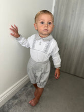 Load image into Gallery viewer, Pretty Originals Boys Smocked Set - Grey