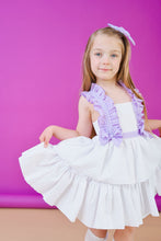 Load image into Gallery viewer, Babine Girls Gingham Lilac Dress 💜