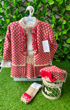 Load image into Gallery viewer, Rahigo Girls Exclusive 5 Piece Skort Set with Beret &amp; Socks - Red &amp; Camel