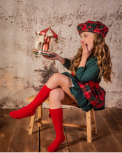 Load image into Gallery viewer, Babine Girls H Bar Skirt Set - Red, Green &amp; Gold (Beret Sold Separately)