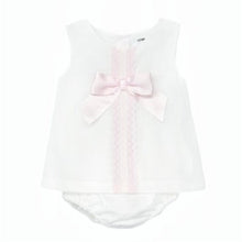 Load image into Gallery viewer, WEE ME BABY GIRL IVORY COTTON LACEY DRESS WITH PANTS