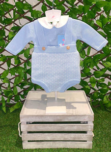 Baby Boy Knitted Hbar Set - Baby Blue