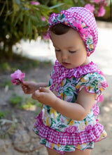 Load image into Gallery viewer, Babine Baby Girls Floral Dress &amp; Nicker Set - Hot Pink