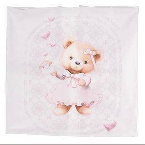 Jamiks white & pink teddy bear blanket