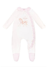 Load image into Gallery viewer, Baby Girls Jamiks Velour  Carousel Baby Grow - Pink