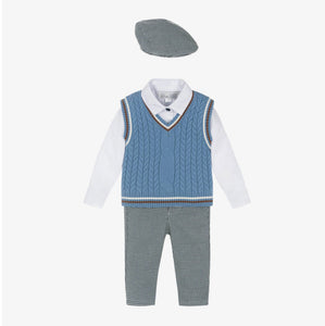 Beau Kid 4 Piece Tweed Suit - Blue