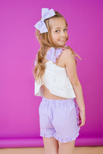 Load image into Gallery viewer, Babine Girls Gingham Short Set - Lilac 💜