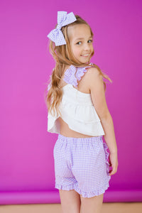 Babine Girls Gingham Short Set - Lilac 💜