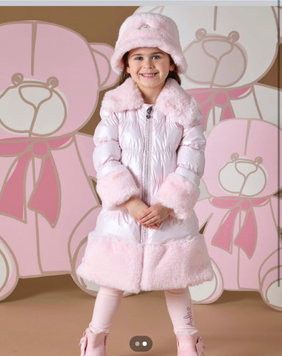 A DEE
Abstract Teddy Sarah Faux Fur Trim Jacket - Baby Pink