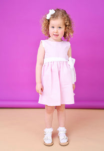 Rapife Girls Waffle Bow Dress & Pants -  Pink