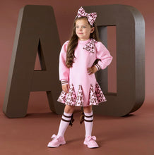 Load image into Gallery viewer, A Dee Girls Initial Icon Maisie Initial Print Bow Dress - Pink Fairy