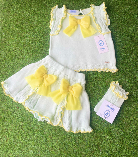 Rahigo Girls 2 Piece Skirt Set - Mint & Yellow