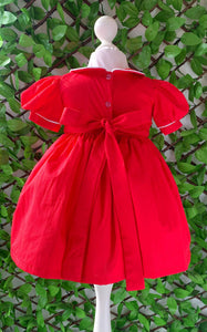 Bubba Booties Red & White Smocked Dress