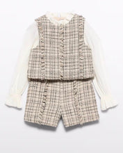 Load image into Gallery viewer, Abel &amp; Lula Girls' Tweed Shirt-Effect Bermuda Shorts Set