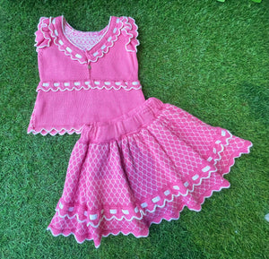 Rahigo Girls Skort Set - Pink & White