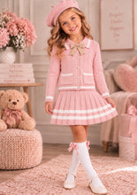 Load image into Gallery viewer, Havannah Knitted Skirt Set with Beret &amp; Socks - Baby Pink