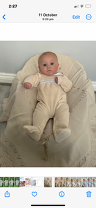 Baby Boys Velour Baby Grow - Camel