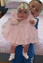 Load image into Gallery viewer, Pretty Originals Girls Smocked Double Bow Bloomer Set - Pink &amp; Cream