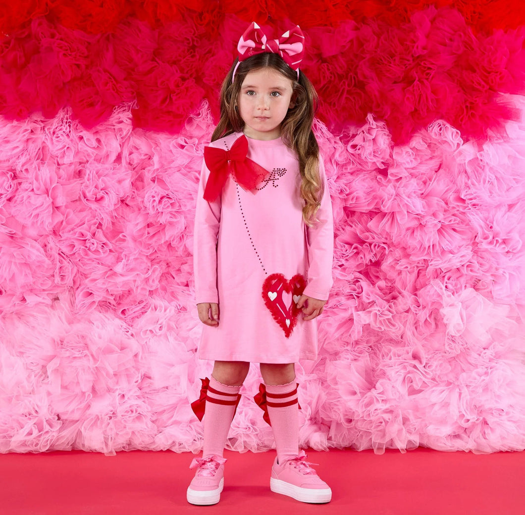 A Dee Girls Love Story Lotus Jersy Handbag Dress - Peony Pink