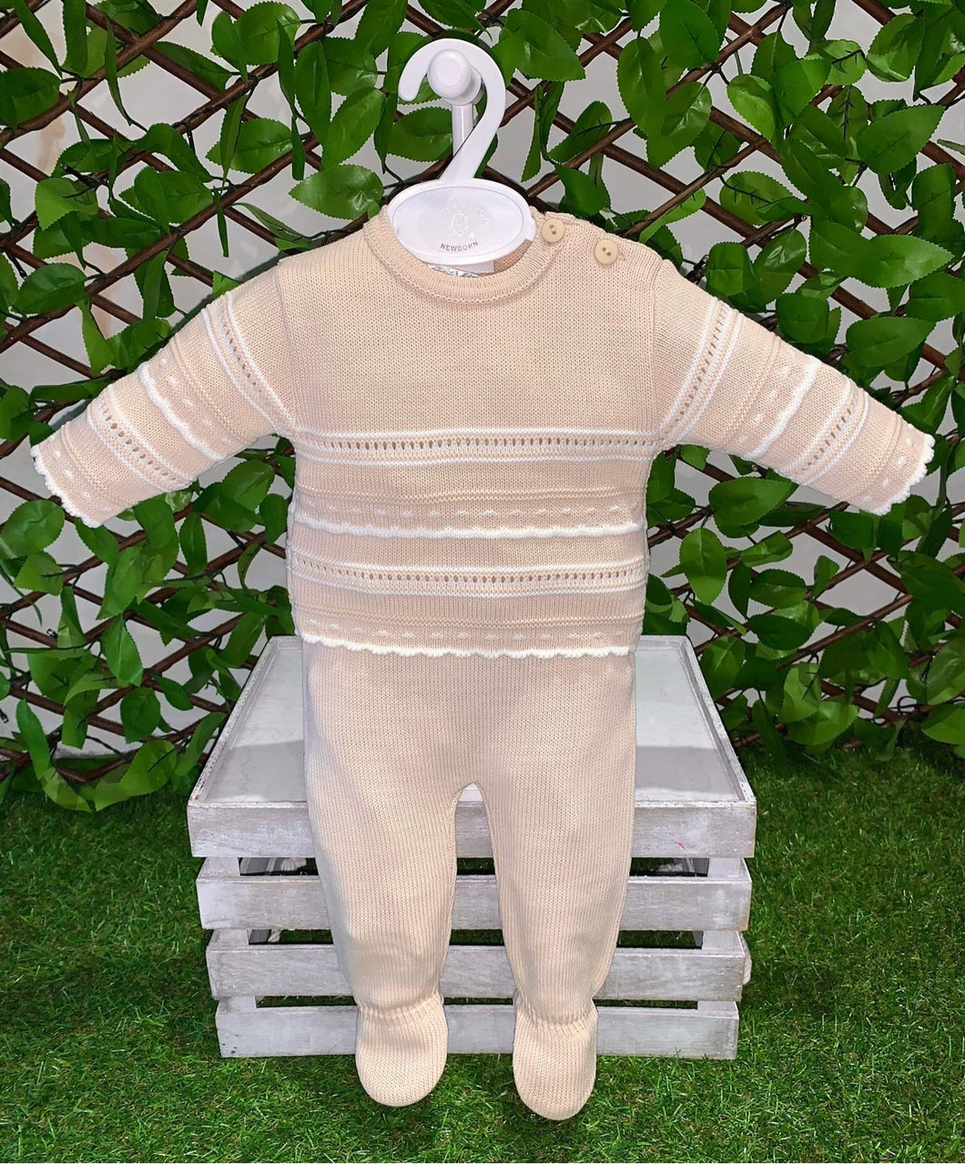 Dandelion Baby Boys Knitted 2 Piece Set - Camel & Cream