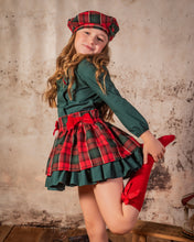 Load image into Gallery viewer, Babine Girls H Bar Skirt Set - Red, Green &amp; Gold (Beret Sold Separately)