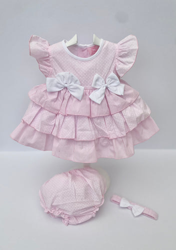 Baby Girls Dress Set with knickers and Headband -