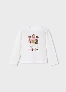 AW25 Girls Mayoral Top and Shorts Set Cherry