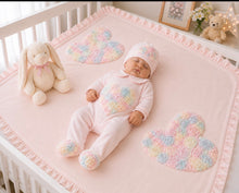 Load image into Gallery viewer, Chic by Deolinda High End Baby Girls Babygrow, Hat &amp; Matching Blanket - Pink