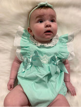 Load image into Gallery viewer, Baby Girls Double Bow Romper - Mint