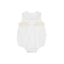Load image into Gallery viewer, Deolinda Baby Girls Chantily Smocked Romper - Cream &amp; Camel