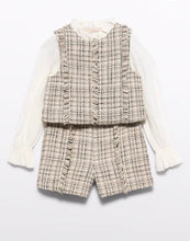 Load image into Gallery viewer, Abel &amp; Lula Girls' Tweed Shirt-Effect Bermuda Shorts Set