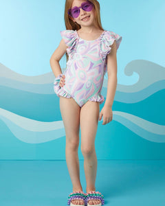 Dori Pastel Print Swimsuit - Lilac