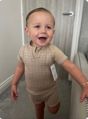 Rahigo Boys Short Set - Camel & Blue