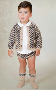 Pre-Order Rahigo Boys 3 Piece Jam Pant Set - Camel & Navy (Socks sold separately)