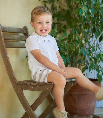 Rapife Boys Stripped Camel & White stripe Jam Pant Set
