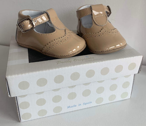 Pretty Originals Baby Boys Soft Sole Pram Shoe - Camel