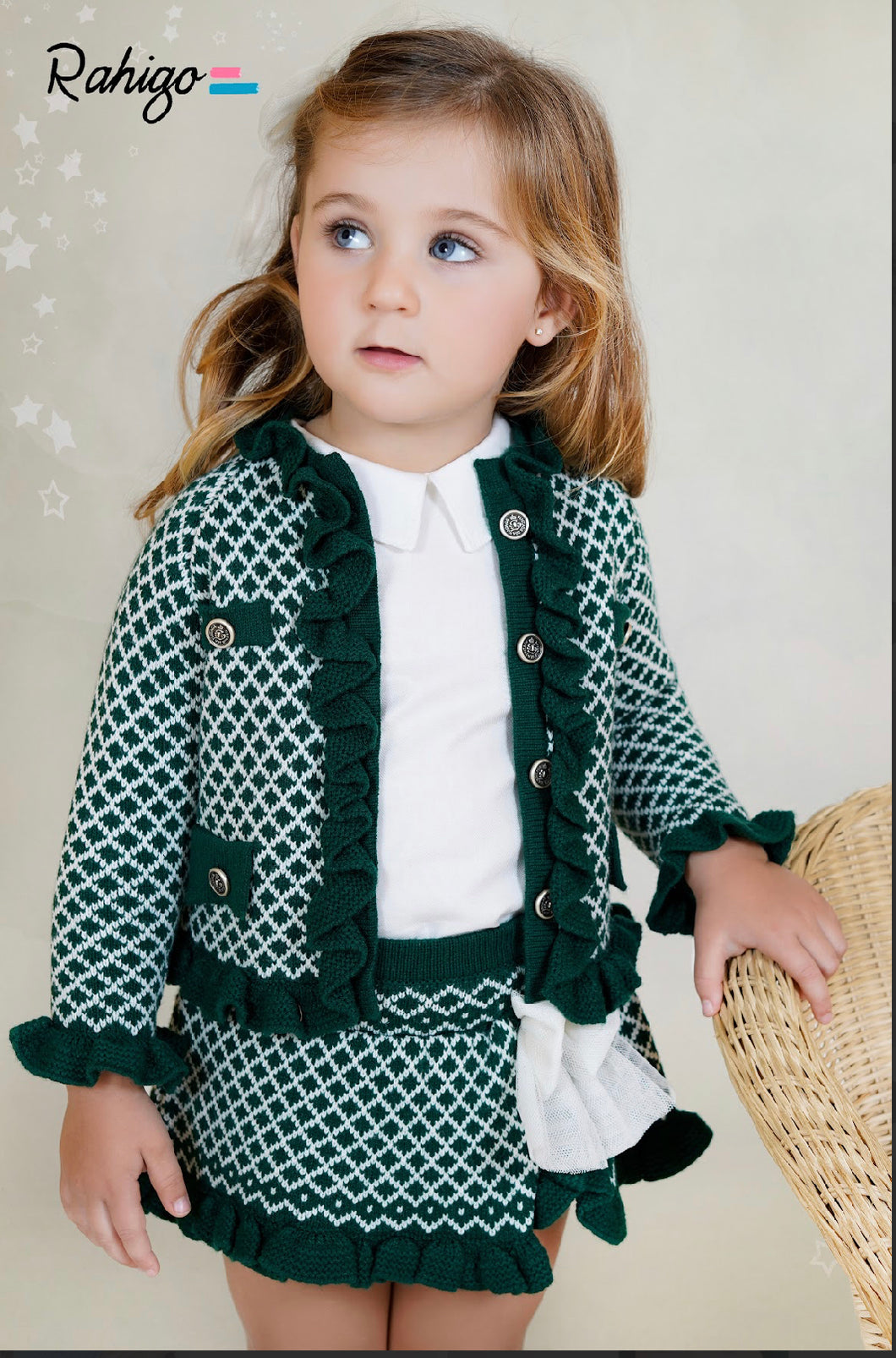 Rahigo Girls 3 Piece Skirt Set with Socks - Green
