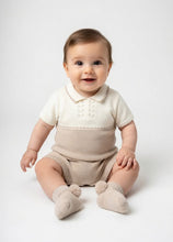 Load image into Gallery viewer, Mayoral Newborn
Baby Boys Beige Cotton Knit Collared Shortie