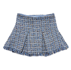 Abel & Lula Girls Tweed Jacket & Skirt Set - Sky Blue