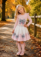 Load image into Gallery viewer, Giorgio Bambini Girls Handbag and Bows Top and Skirt Set - Cream