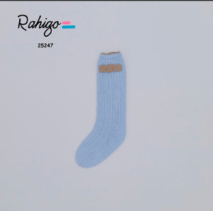 Pre-Order Rahigo Girls 3 Piece Set with Socks - Blue & Camel