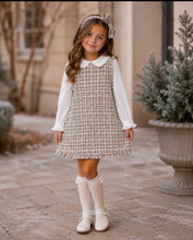 Load image into Gallery viewer, Pre-Order Abel &amp; Lula Girls' Tweed Pinafore Dress