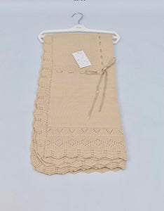 Spanish Knitted Baby Blanket - Camel