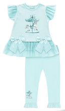 Load image into Gallery viewer, Giorgio Bambini Girls Carousel 🎠 Skirt Set with Hair Piece - Mint 💚