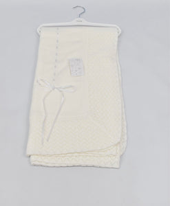 Spanish Knitted Baby Blanket - White