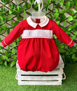 Pretty Originals Boys Crown Romper - Red